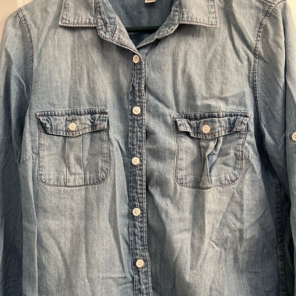 J. Crew Chambray Button-Down Blouse 8 - image 4
